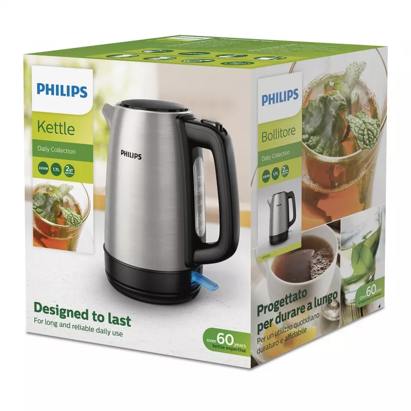 Philips Daily Collection HD9350/94 elektrinis virdulys 1,7 L 2020 W Juodas, Nerūdijantis plienas