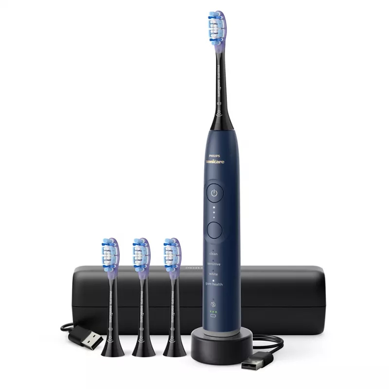 Įkraunamas garsinis dantų šepetėlis Philips Series 7100 HX7423/08 – integruota ličio jonų baterija, 4 šepetėlių galvutės, kasdienė priežiūra/dantenų priežiūra/jautrumas