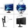 Monitorius Philips 24B2U3601 23,8 col. (60,5 cm) IPS Quad HD 2560x1440, USB 3.2 šakotuvas, USB-C, garsiakalbiai, reguliuojamas aukštis, VESA, juodas
