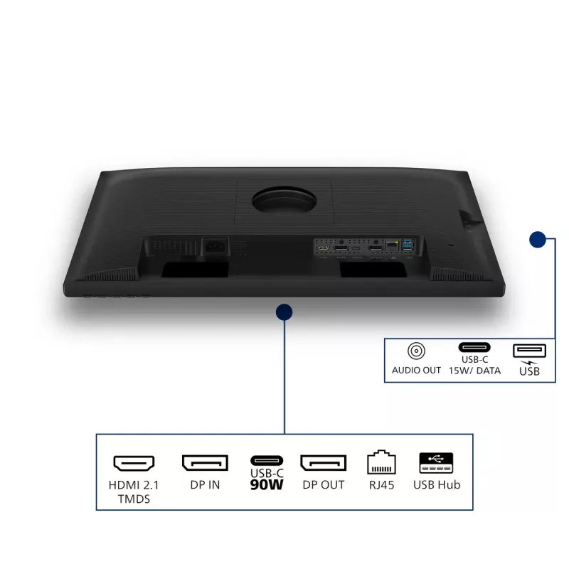 Monitorius Philips 24B2U3601 23,8 col. (60,5 cm) IPS Quad HD 2560x1440, USB 3.2 šakotuvas, USB-C, garsiakalbiai, reguliuojamas aukštis, VESA, juodas