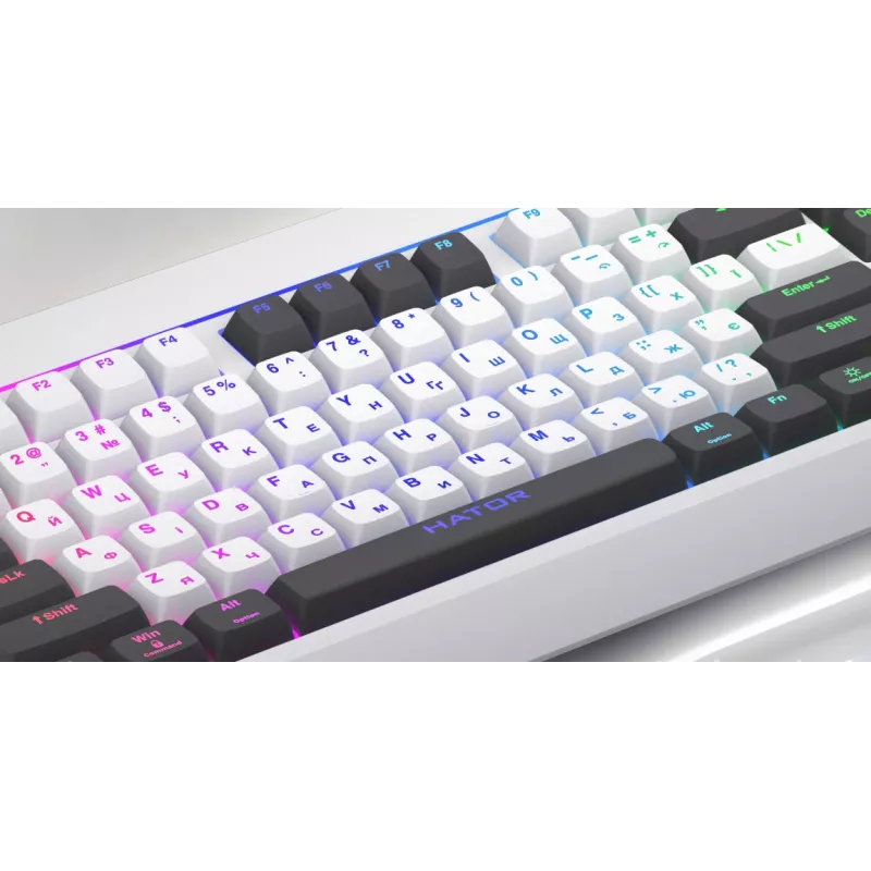 HATOR Icefall klaviatūra, žaidimų, USB, QWERTY, JAV anglų, juoda, RGB LED
