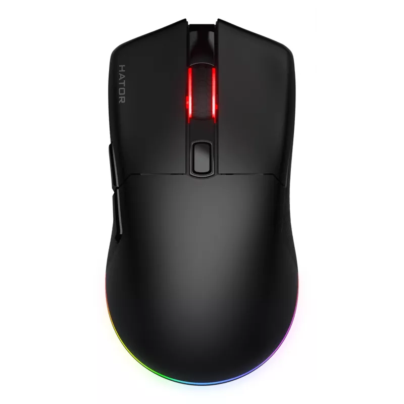HATOR Pulsar 3 Wireless, juoda - optiniai geltoni 100M jungikliai PixArt PMW 3311 (HTM630)