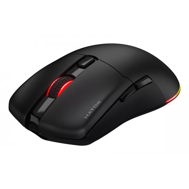 HATOR Pulsar 3 Wireless, juoda - optiniai geltoni 100M jungikliai PixArt PMW 3311 (HTM630)