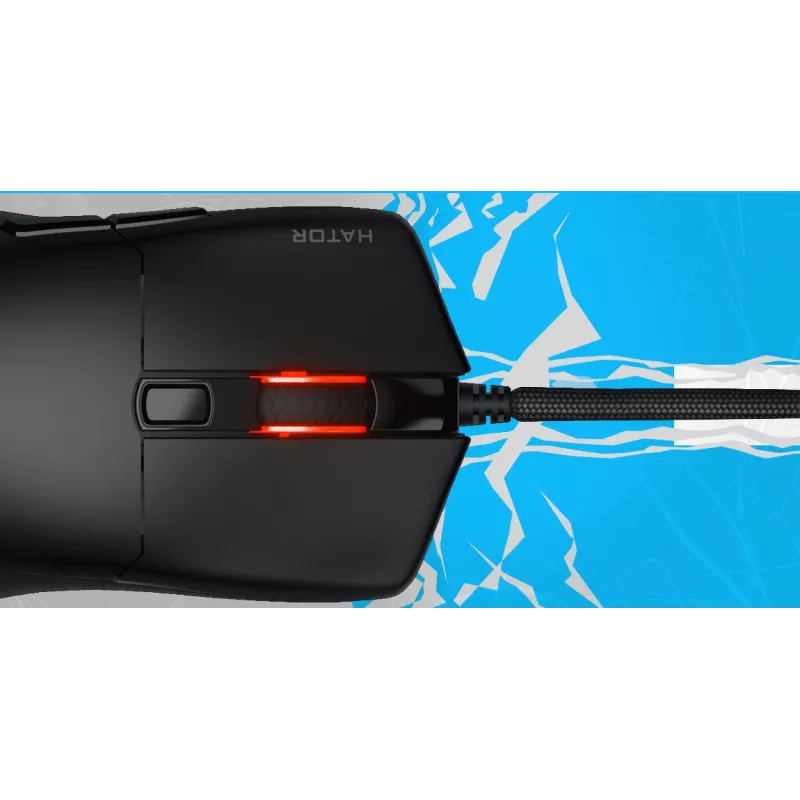 HATOR Pulsar 3 Wireless, juoda - optiniai geltoni 100M jungikliai PixArt PMW 3311 (HTM630)