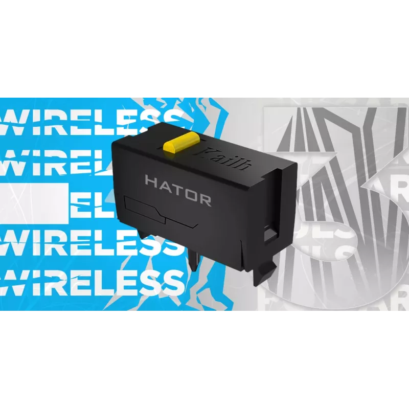 HATOR Pulsar 3 Wireless, balta - Optiniai Geltona 100M jungikliai PixArt PMW 3311 (HTM631)