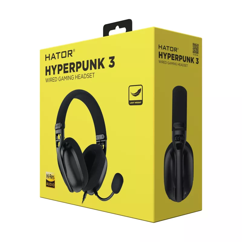 HATOR Hyperpunk 3 ausinės laidinės į ausis skirtos žaidimams juodos