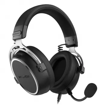 HATOR HYPERGANG 3 Hi-Res ausinės su laidu, galvos juostos tipo, žaidimams, USB Type-C / USB Type-A, juodos