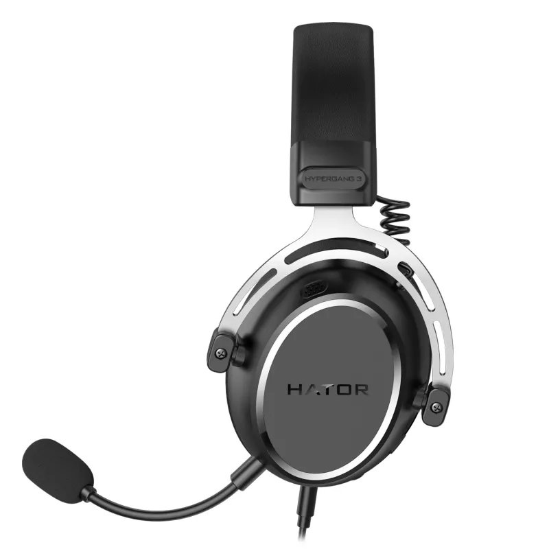 HATOR HYPERGANG 3 Hi-Res ausinės su laidu, galvos juostos tipo, žaidimams, USB Type-C / USB Type-A, juodos