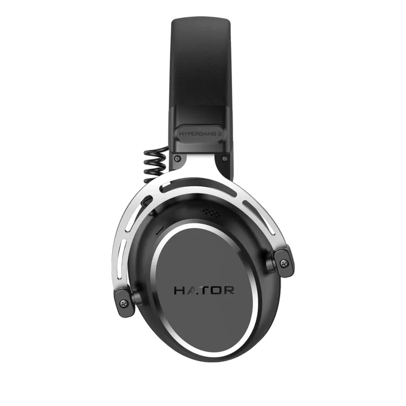 HATOR HYPERGANG 3 Hi-Res ausinės su laidu, galvos juostos tipo, žaidimams, USB Type-C / USB Type-A, juodos