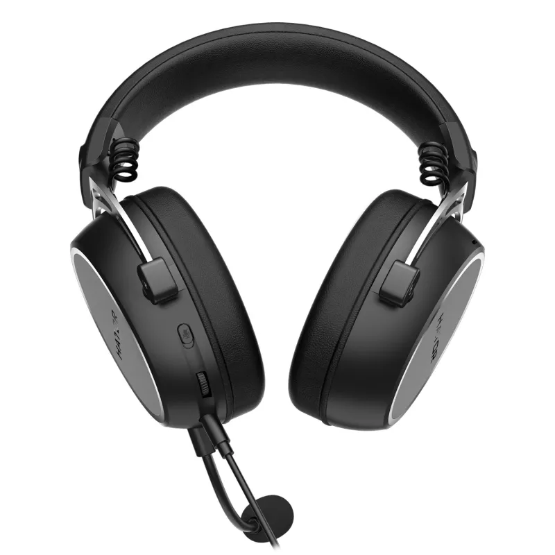 HATOR HYPERGANG 3 Hi-Res ausinės su laidu, galvos juostos tipo, žaidimams, USB Type-C / USB Type-A, juodos