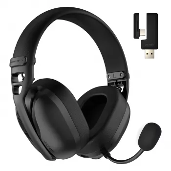 HATOR Hyperpunk 3 Wireless ausinės laidinės ir belaidės ant galvos juostos žaidimams USB Type-C / USB Type-A Bluetooth juodos