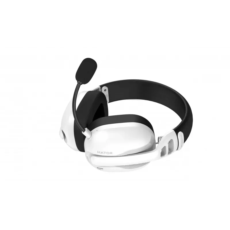 HATOR Hyperpunk 3 Wireless ausinės su laidu ir belaidžiu ryšiu, ant galvos dedamos, žaidimams, USB-C / USB-A, Bluetooth, baltos