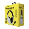 HATOR Hyperpunk 3 Wireless ausinės su laidu ir belaidžiu ryšiu, ant galvos dedamos, žaidimams, USB-C / USB-A, Bluetooth, baltos