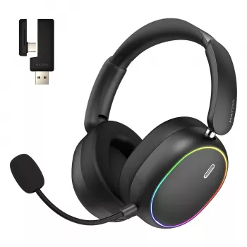 HATOR Phoenix 2 Wireless ausinės su mikrofonu laidinis ir belaidis ant galvos žaidimams USB Type-C / USB Type-A Bluetooth juoda