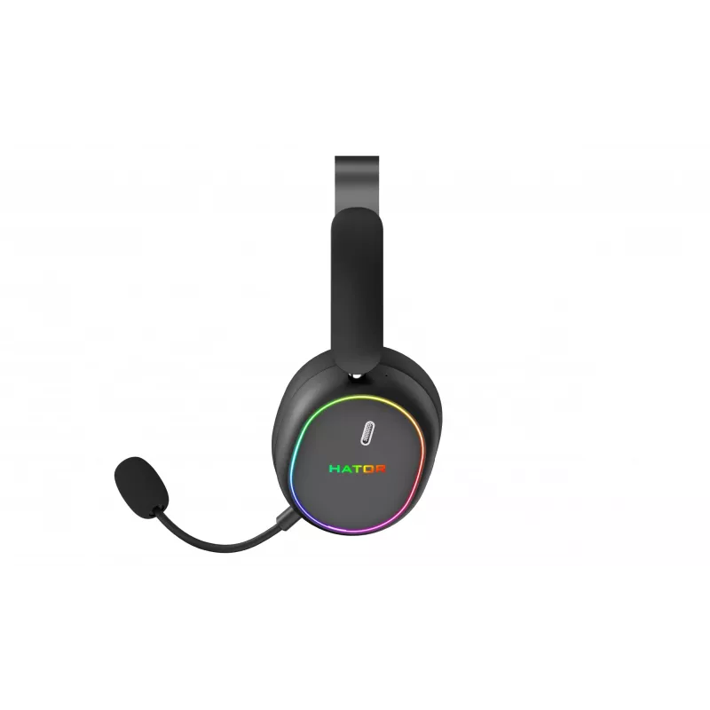 HATOR Phoenix 2 Wireless ausinės su mikrofonu laidinis ir belaidis ant galvos žaidimams USB Type-C / USB Type-A Bluetooth juoda