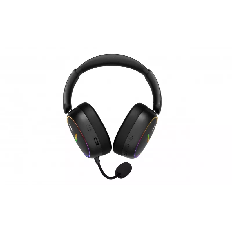 HATOR Phoenix 2 Wireless ausinės su mikrofonu laidinis ir belaidis ant galvos žaidimams USB Type-C / USB Type-A Bluetooth juoda
