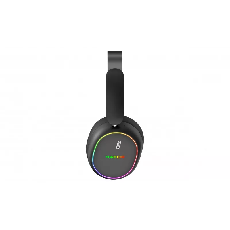HATOR Phoenix 2 Wireless ausinės su mikrofonu laidinis ir belaidis ant galvos žaidimams USB Type-C / USB Type-A Bluetooth juoda