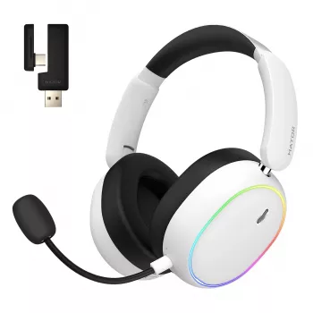 HATOR Phoenix 2 Wireless laisvų rankų įranga laidinė ir belaidė ant galvos nešiojama žaidimų USB Type-C / USB Type-A Bluetooth balta