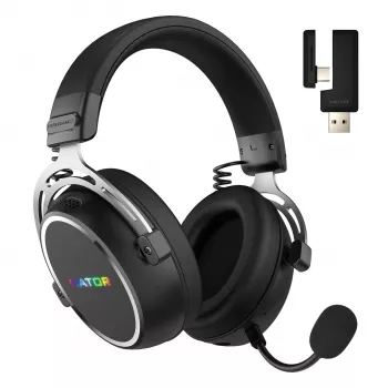 HATOR Hypergang 3 Wireless ausinės su galvos lankeliu Žaidimams USB Type-C / USB Type-A Bluetooth juodos