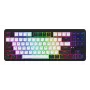 HATOR Rockfall 3 TKL Wireless, juoda, QMK/VIA, OMA profilio baltai juodi klavišų dangteliai Klaviatūra - linijiniai mechaniniai hotswap jungikliai - US - ANSI išdėstymas (HTK850)