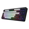 HATOR Rockfall 3 TKL Wireless, juoda, QMK/VIA, OMA profilio baltai juodi klavišų dangteliai Klaviatūra - linijiniai mechaniniai hotswap jungikliai - US - ANSI išdėstymas (HTK850)