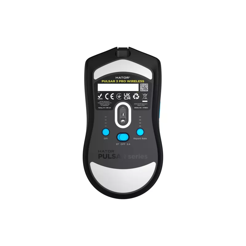 HATOR Pulsar 3 PRO Wireless pelė Žaidimams Dešiniarankiams RF belaidis + Bluetooth + USB Type-A Optinė 30000 DPI