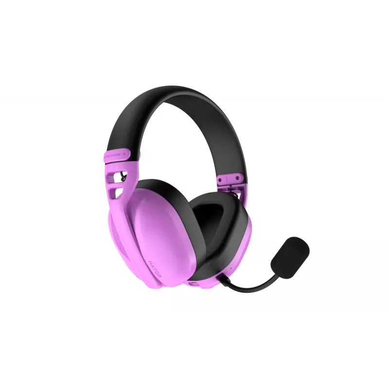 HATOR Hyperpunk 3 Wireless ausinės laidinės ir belaidės ant galvos dedamos žaidimams USB Type-C / USB Type-A Bluetooth violetinės
