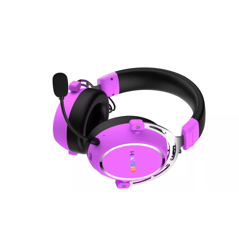HATOR Hypergang 3 Wireless ausinės su galvos apyrankiu Žaidimų USB Type-C / USB Type-A Bluetooth Violetinė