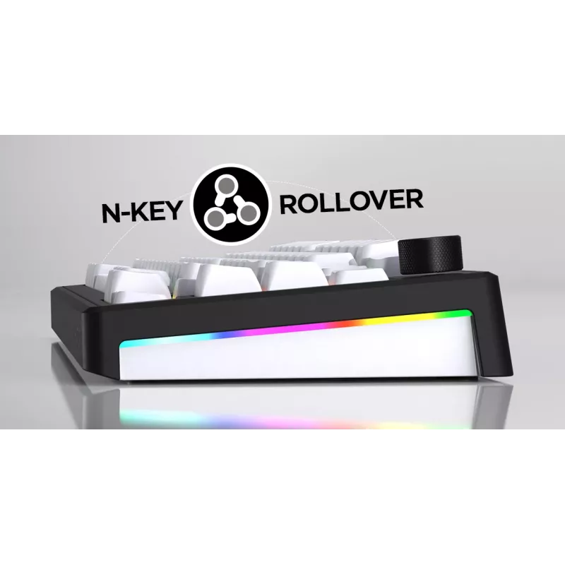 HATOR Skyfall Wireless 80 klaviatūra Žaidimų USB + RF belaidė + Bluetooth QWERTY JAV anglų Juoda, Balta