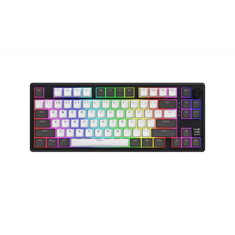 HATOR Skyfall Pro Wireless 80 klaviatūra Žaidimų USB + RF belaidė + Bluetooth QWERTY JAV anglų Juoda, Pilka