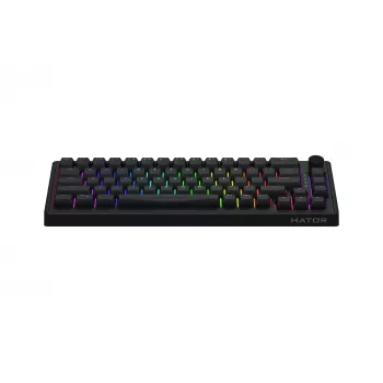 HATOR Skyfall 65 Laidinė, Mechaninė, USB-C, Aurum Sterling, 70M paspaudimų, RGB, Juoda, 790g