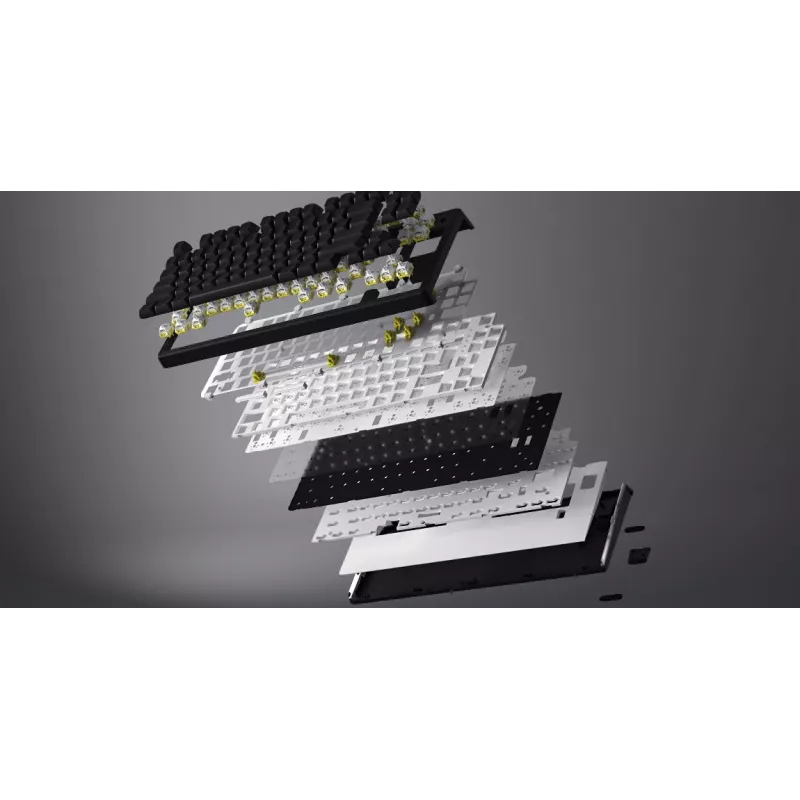 HATOR Skyfall 65 Laidinė, Mechaninė, USB-C, Aurum Sterling, 70M paspaudimų, RGB, Juoda, 790g