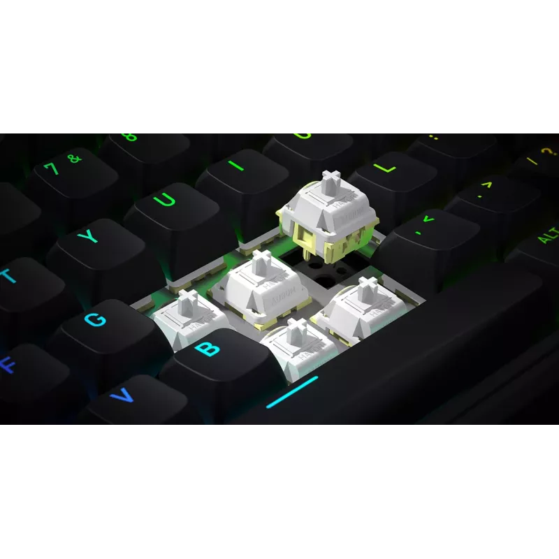 HATOR Skyfall 65 Laidinė, Mechaninė, USB-C, Aurum Sterling, 70M paspaudimų, RGB, Juoda, 790g
