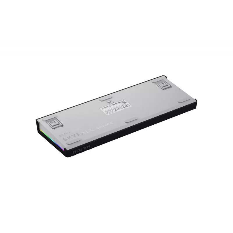 HATOR Skyfall Wireless 65 belaidė klaviatūra, skirta žaidimams, USB + RF belaidis ryšys + Bluetooth, QWERTY, JAV anglų k., juoda, balta