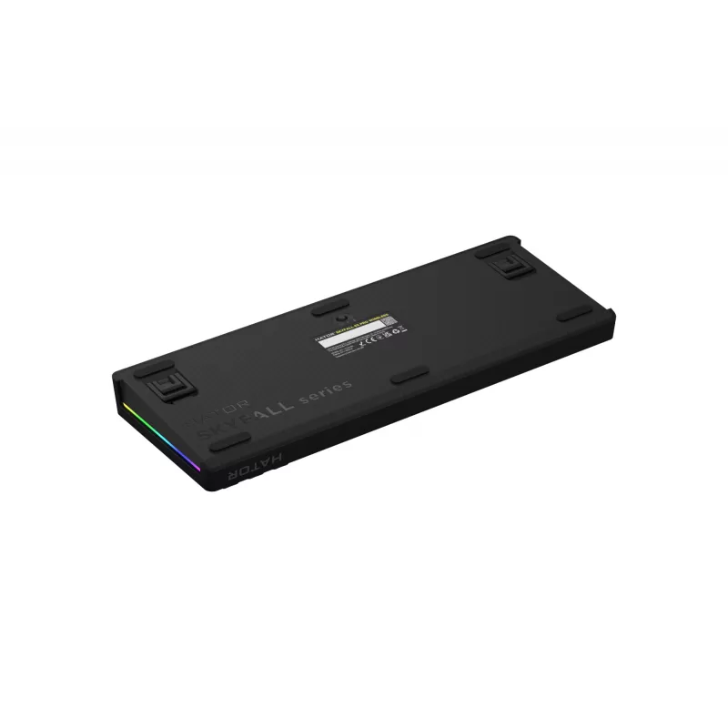 HATOR Skyfall Pro Wireless 65 klaviatūra, žaidimams, USB + RF belaidė + Bluetooth, QWERTY, JAV anglų, juoda, pilka