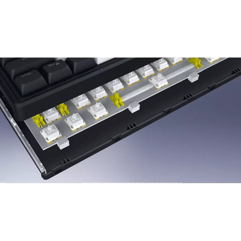 HATOR Skyfall Pro Wireless 65 klaviatūra, žaidimams, USB + RF belaidė + Bluetooth, QWERTY, JAV anglų, juoda, pilka