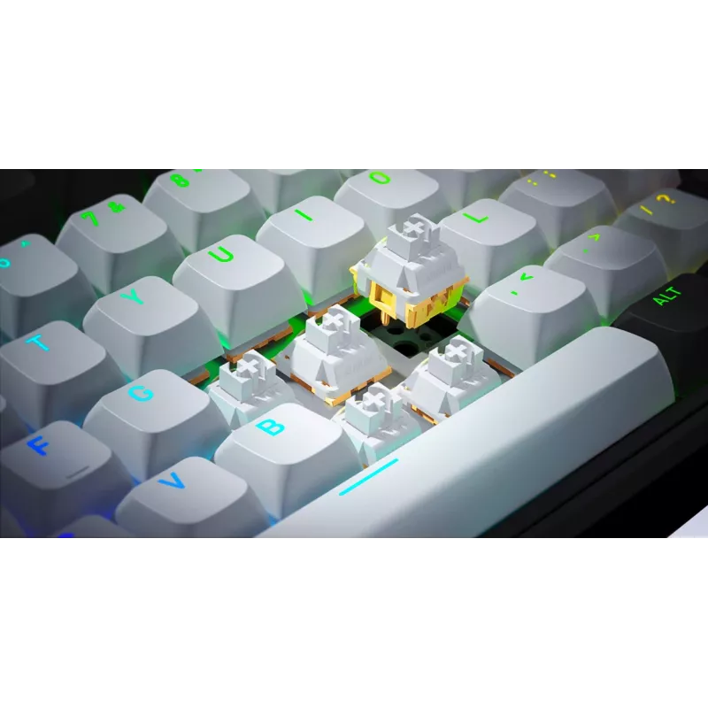 HATOR Skyfall Pro Wireless 65 klaviatūra, žaidimams, USB + RF belaidė + Bluetooth, QWERTY, JAV anglų, juoda, pilka