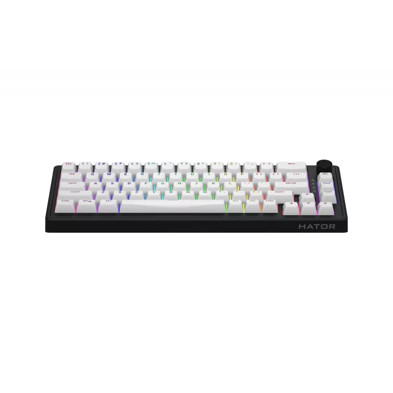 HATOR Skyfall 65 MAG ULTRA 8K klaviatūra, skirta žaidimams, laidinė, USB, QWERTY, US English, juoda, balta