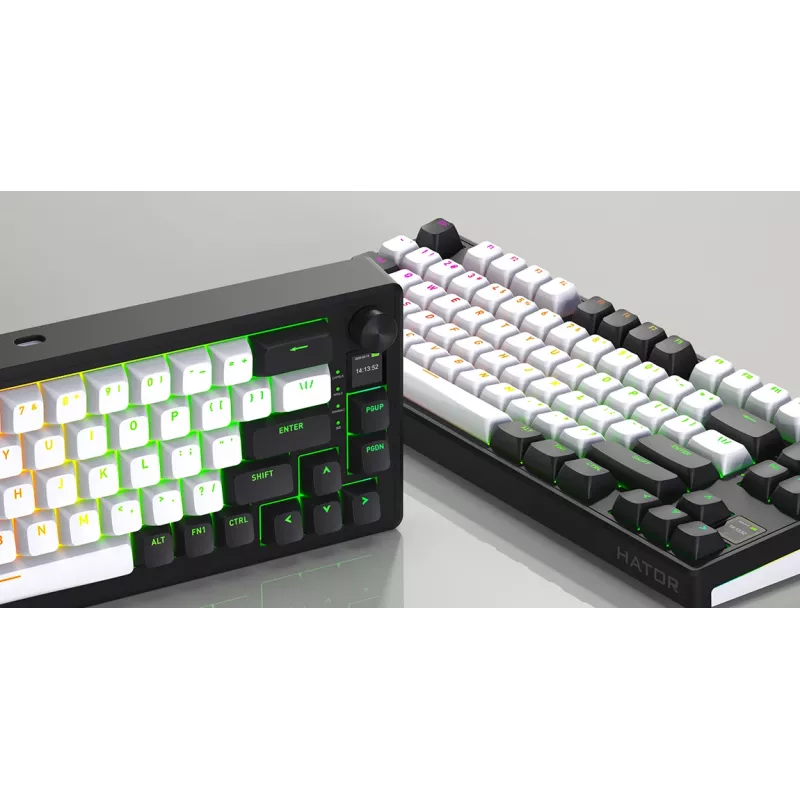 HATOR Skyfall 65 MAG ULTIMA 8K belaidė klaviatūra Žaidimams USB + RF belaidis + Bluetooth QWERTY US English Juoda, Balta