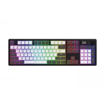HATOR Skyfall Pro Wireless 100 klaviatūra, žaidimų, USB + RF belaidė + Bluetooth, QWERTY, JAV anglų, juoda, pilka