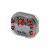 Dėklas Samsung Keith Haring Slickback, skirtas Galaxy Buds3 Pro, raudonas permatomas