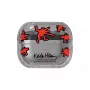 Dėklas Samsung Keith Haring Slickback, skirtas Galaxy Buds3 Pro, raudonas permatomas