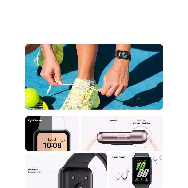 Samsung Galaxy Fit3 4,06 cm (1,6 col.) AMOLED 40 mm Skaitmeninis 256 x 402 pikselių jutiklinis ekranas Pilka