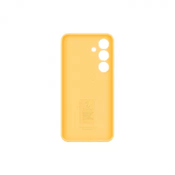 „Samsung Galaxy S24“ geltonas silikoninis dėklas, vienspalvis, prigludęs