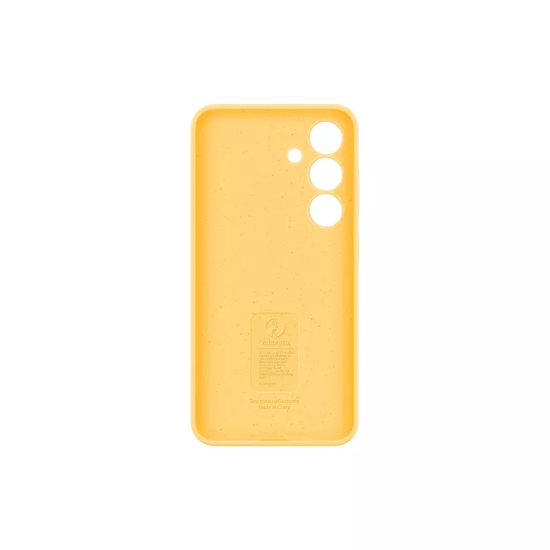 „Samsung Galaxy S24“ geltonas silikoninis dėklas, vienspalvis, prigludęs
