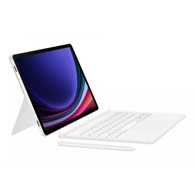 Klaviatūros dėklas Samsung EF-DX725 QWERTY anglų lietimui jautrus skydelis baltas