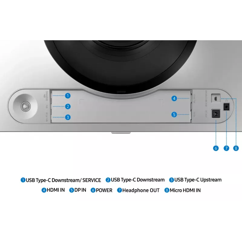 Samsung G91SD kompiuterio monitorius 124,5 cm (49 colių) 5120 x 1440 pikselių „Dual QHD OLED“ sidabrinis
