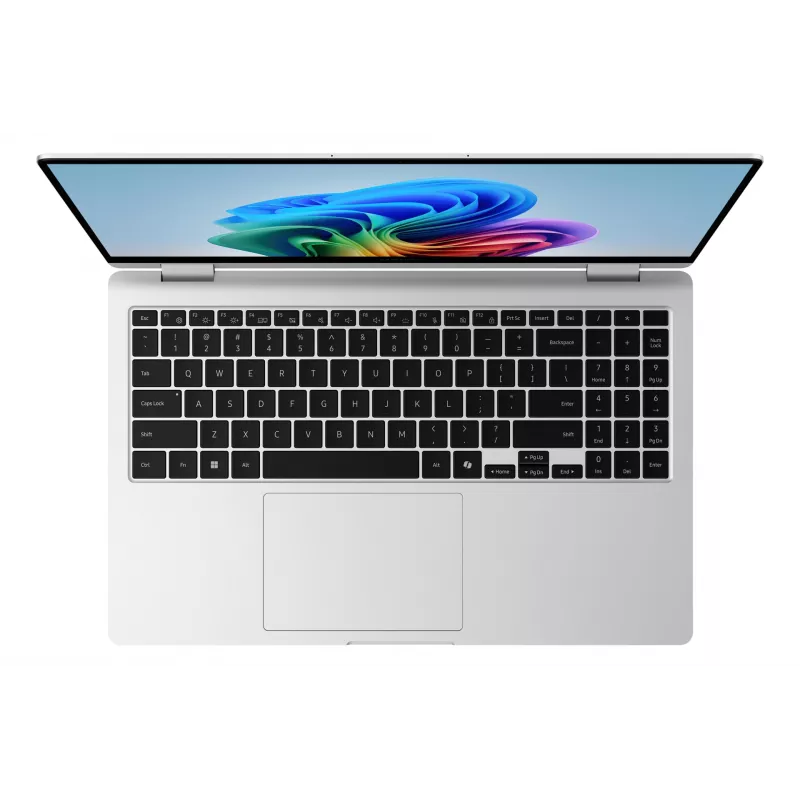 Samsung NP750QHAA-EXP Intel Core Ultra 7 256V Hybrid (2-in-1) 39.6 cm (15.6 colio) jutiklinis ekranas Full HD 16 GB LPDDR5x-SDRAM 512 GB SSD Wi-Fi 7 (802.11be) Windows 11 Home Sidabrinis