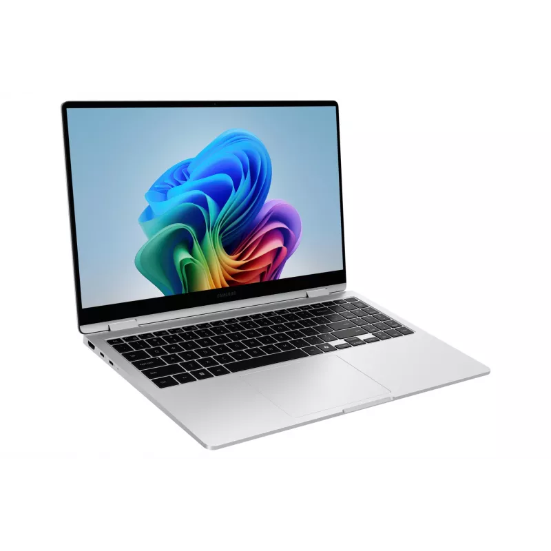 Samsung NP750QHAA-EXP Intel Core Ultra 7 256V Hybrid (2-in-1) 39.6 cm (15.6 colio) jutiklinis ekranas Full HD 16 GB LPDDR5x-SDRAM 512 GB SSD Wi-Fi 7 (802.11be) Windows 11 Home Sidabrinis