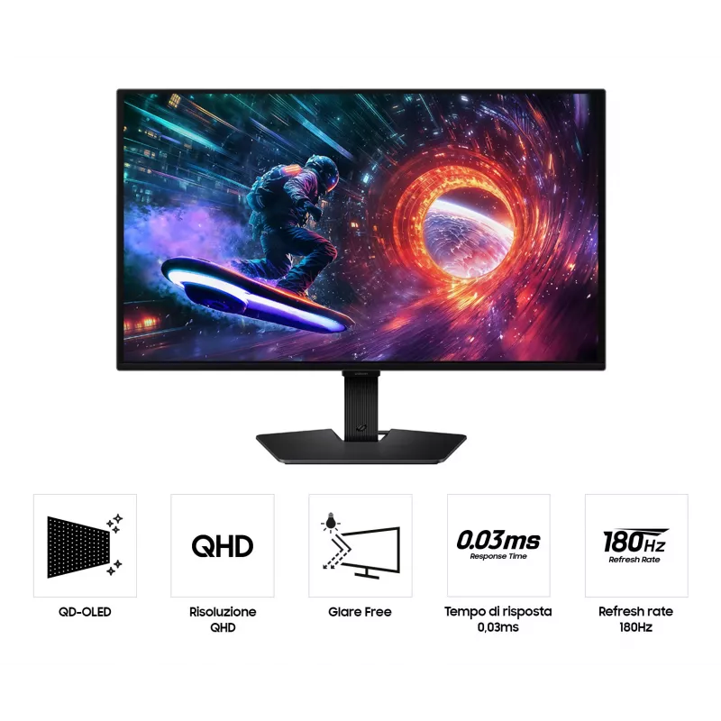 Samsung G50F kompiuterio monitorius 68.6 cm (27 coliai) 2560 x 1440 pikselių Quad HD OLED juodas